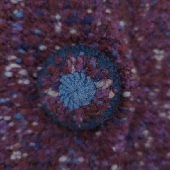 Anthro Curio Vintage Plum Cottagecore Chunky Knit Covered Buttons Petticoat M - Picture 7 of 16